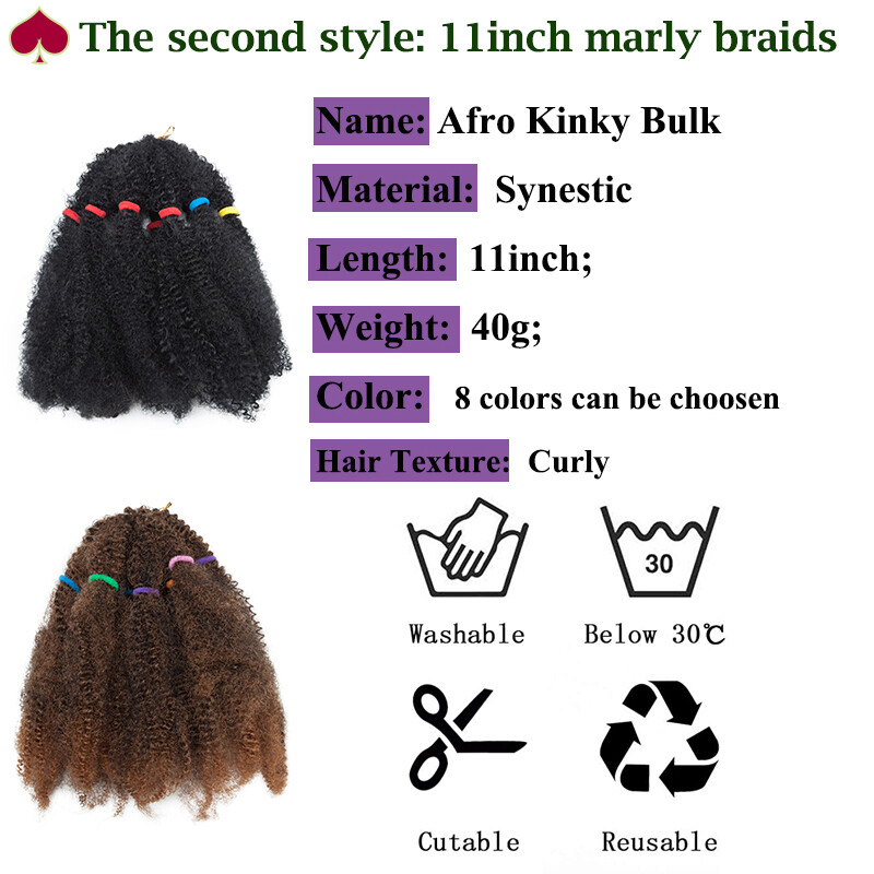 US Afro Kinky Curly Twist Crochet Braids Marley Braiding Hair Extensions Bulks
