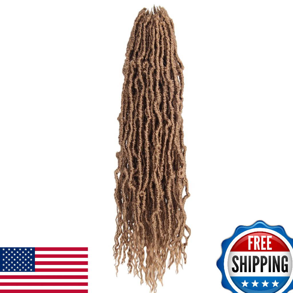 BOHOBABE Faux Locs Crochet Hair 24 Inch, Boho Soft with Curly Ends Pre-looped
