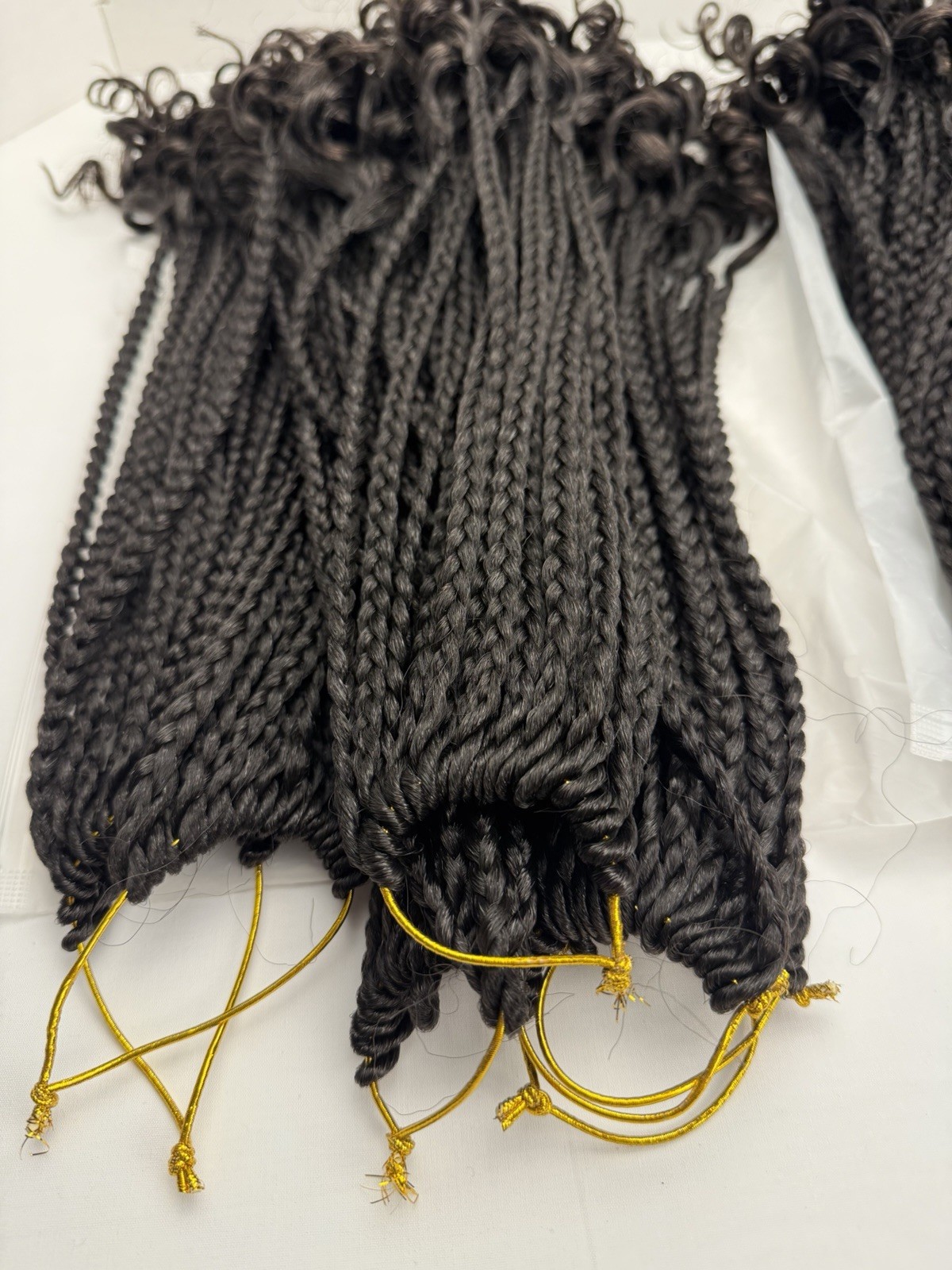 French Curl Crochet Box Braids Natural Black 14″ Hair extensions Pre-looped ends