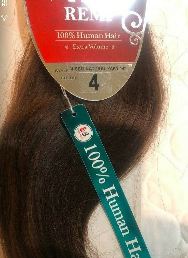 New With Tags-14 inch Bobbi Boss Visso Remi 100% Human Hair Natural Yaky Color 4