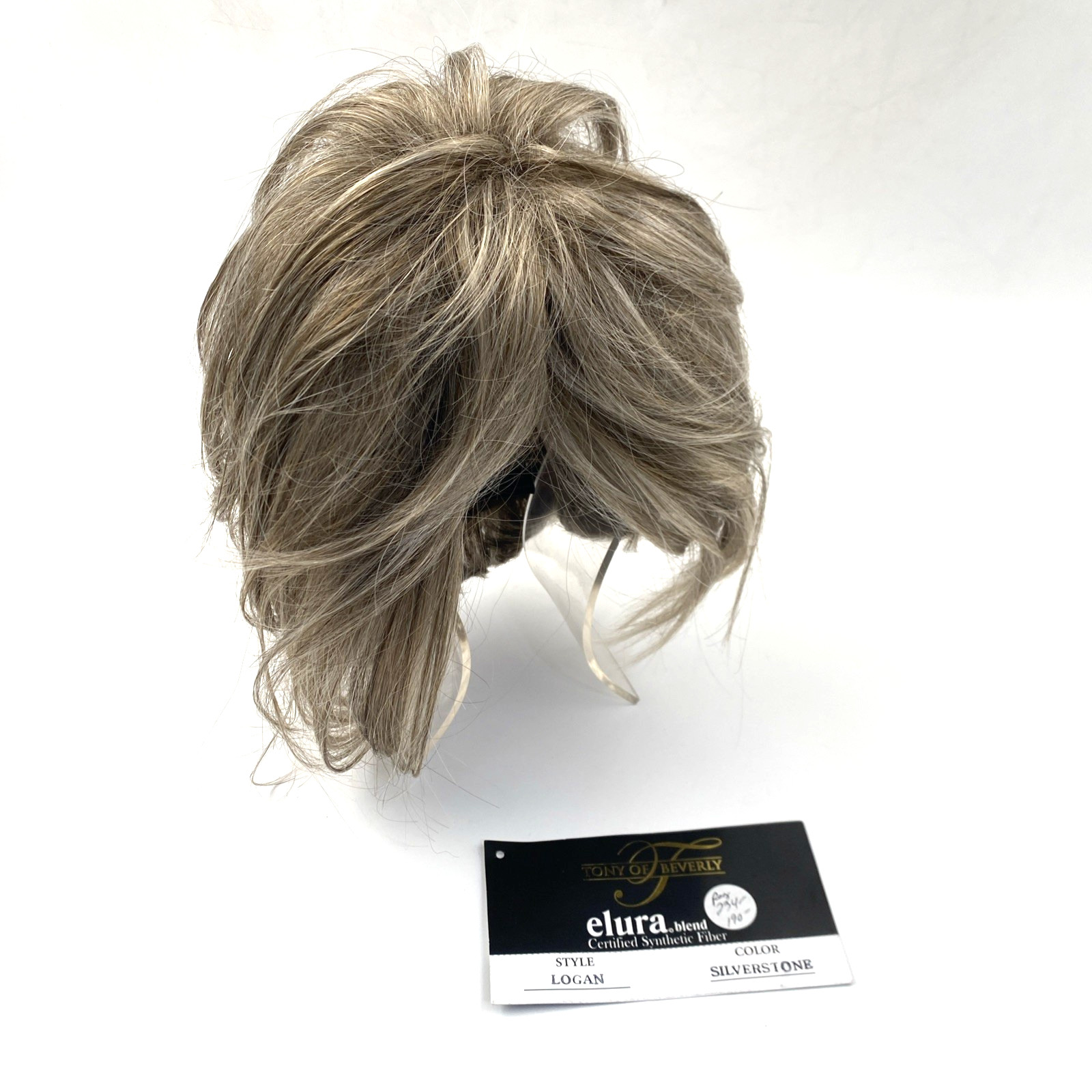 Tony of Beverly Logan Silverstone Ash Blonde Highlights Short Wig Bob Elura Hair