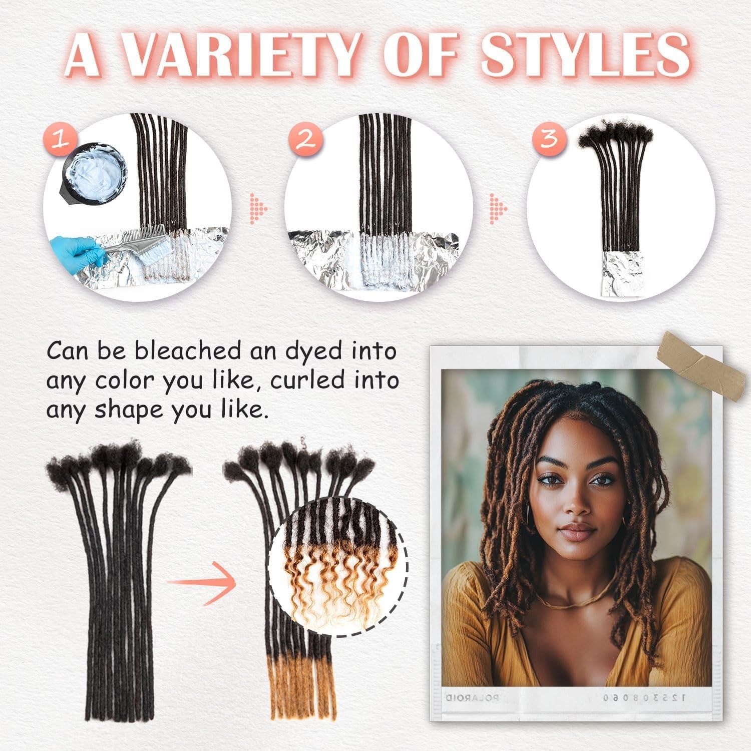 Afro Kinky Dreadlock Extensions 100% Human Hair