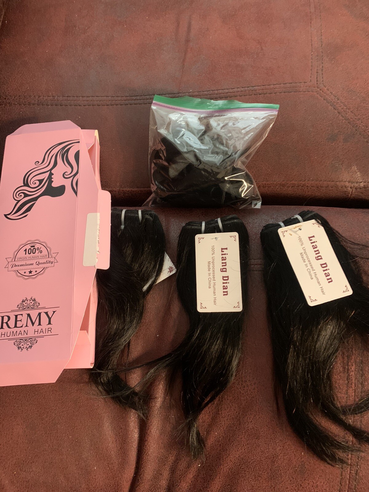 Brazilian Black 4 pc 100% remy Human Hair Extension Straight 10”