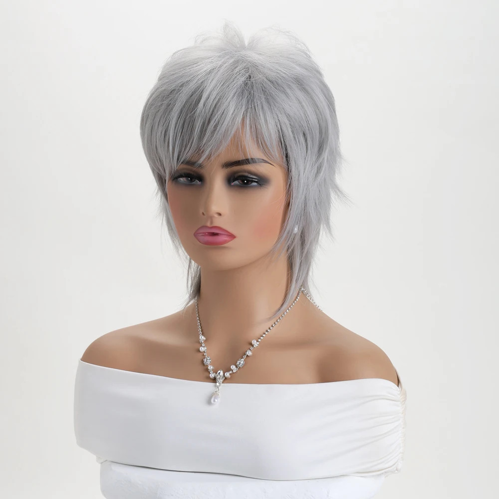 Wavy Layered 12 In Mid Length Women Natural Daily Shag Caples Synthetic Hair Wig