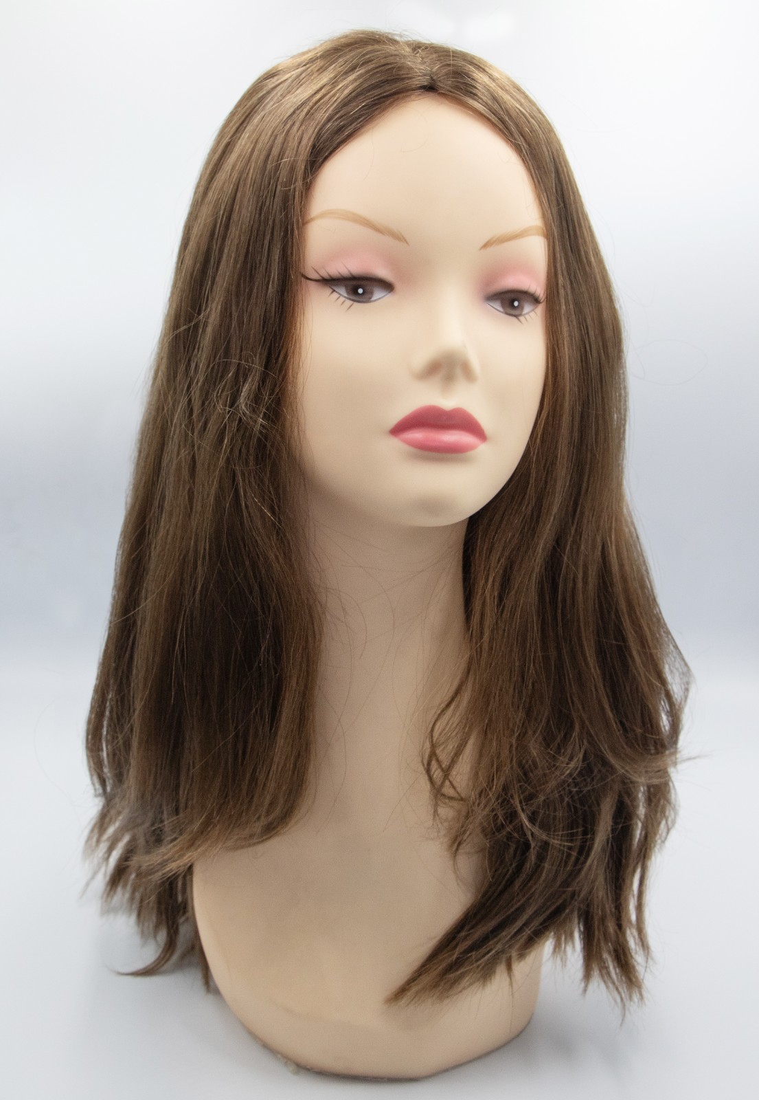 21″ Light Brown (6/8) European Human Hair Kosher Wig Medium Cap