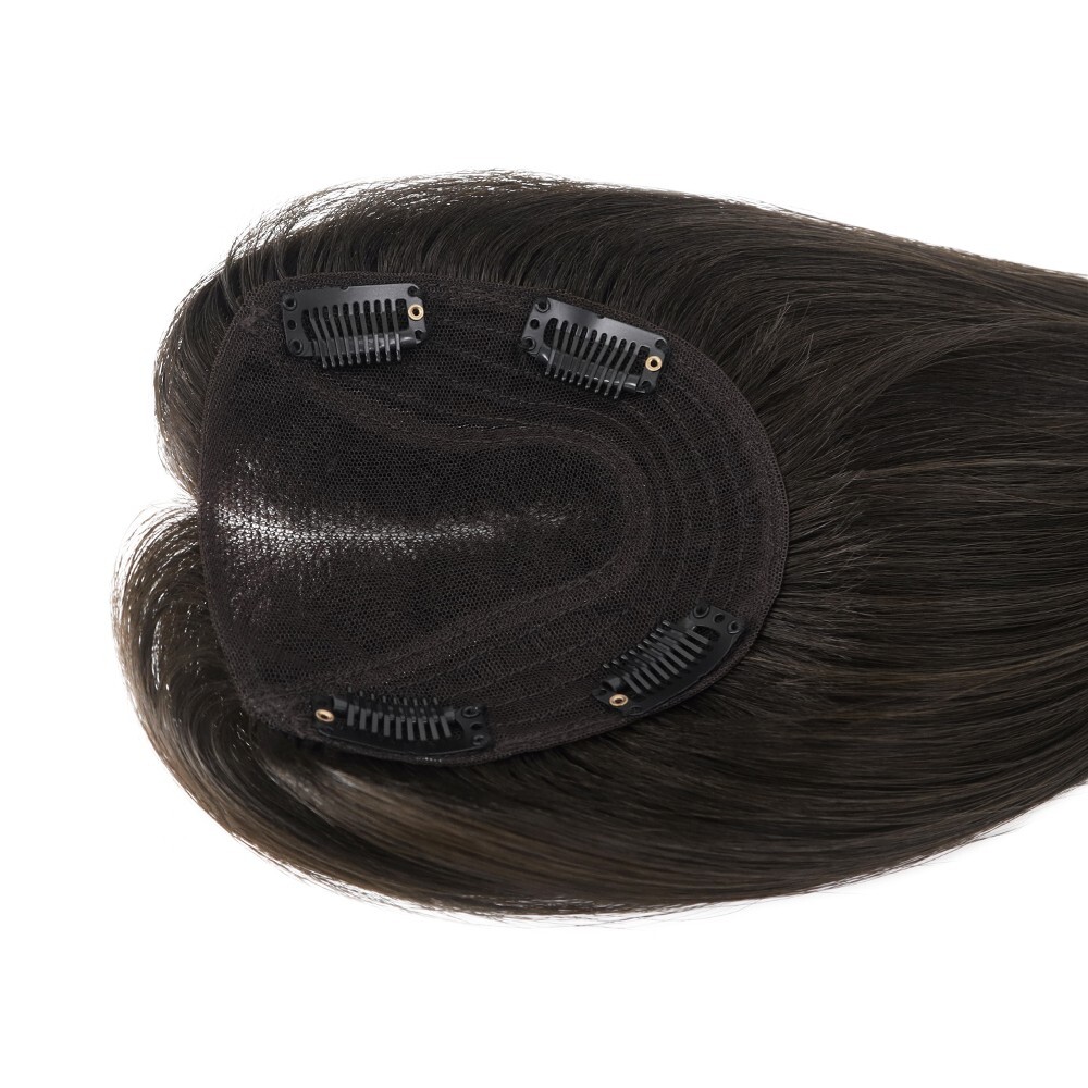 Topper for Women Durable Lace Toupee Human Hair Top Pieces TP79 #1B
