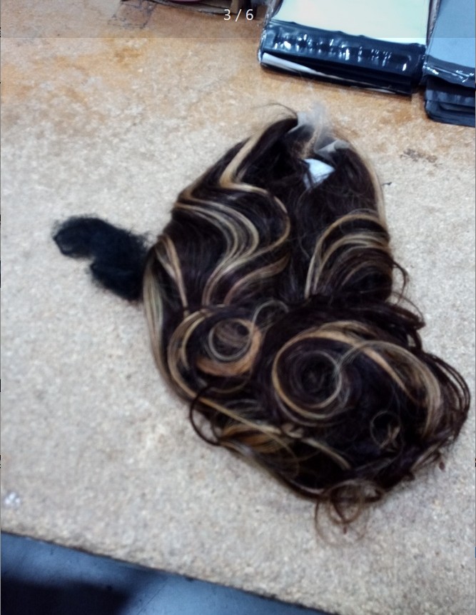 20” Human Hair Brown Honey Blonde Highlights 4X4 Lace Front Wig for Women