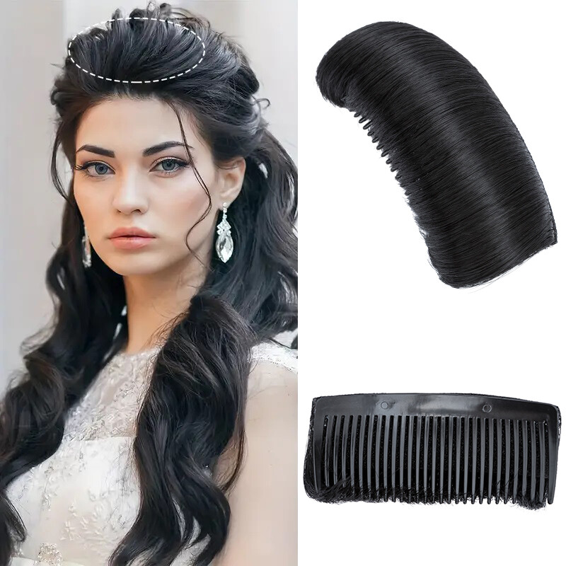 Women Volume Bump Inserts Hair Bun False Hair Clip Hair Pad Insert Styling Tool
