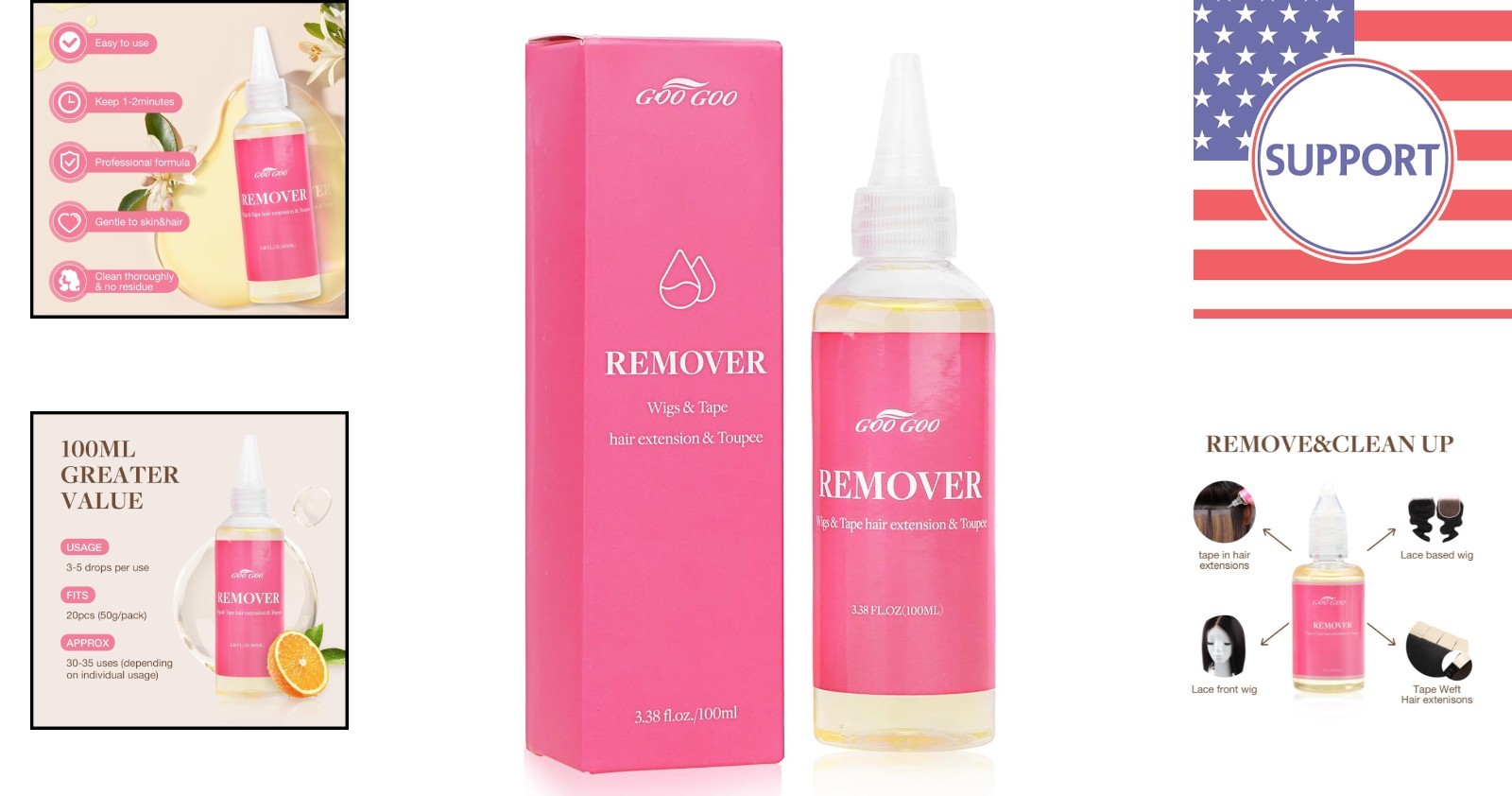 Gentle Solvent-Based Hair Glue Remover 100ml – Effortless Tape-In Extension Care