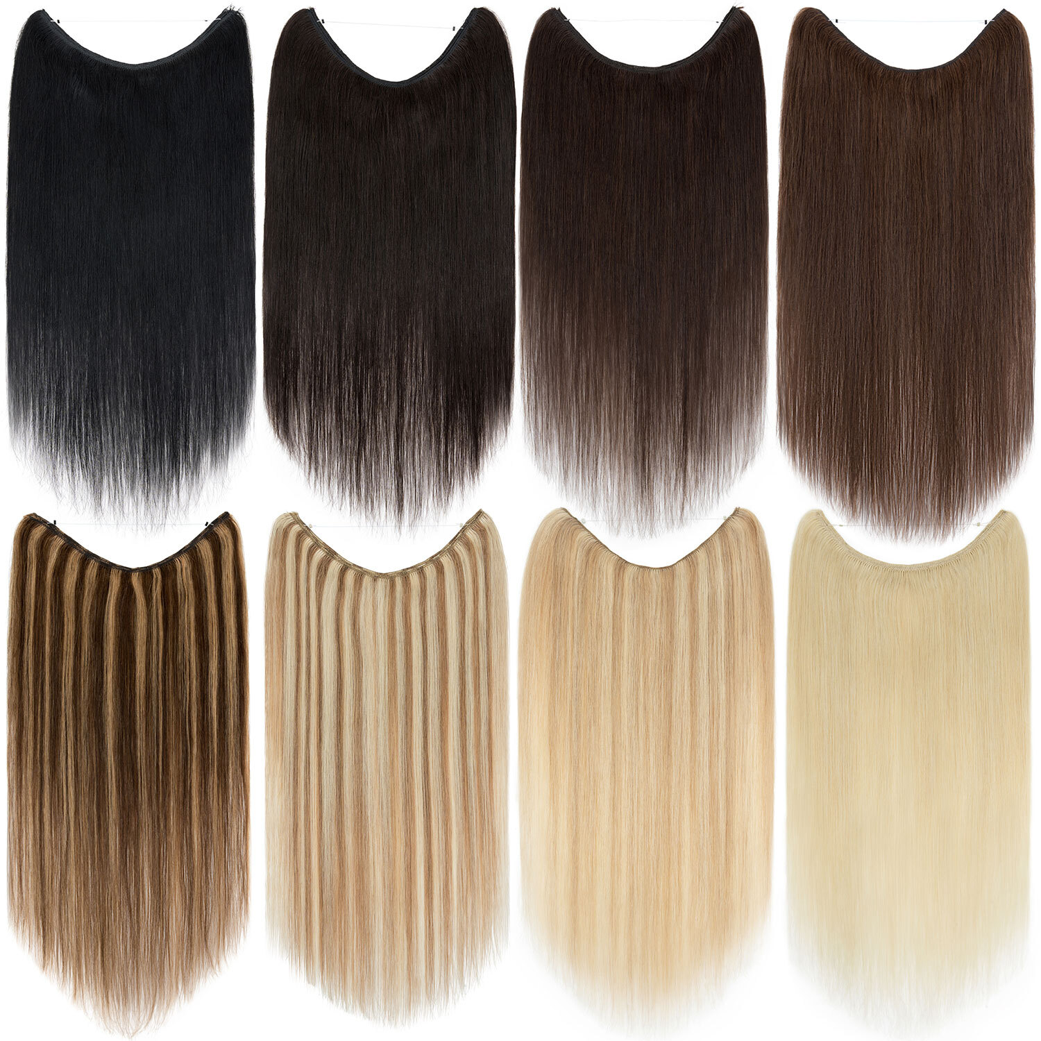 Hidden Secret Wire in Weft THICK Human Hair Extensions Headban One Piece No Clip