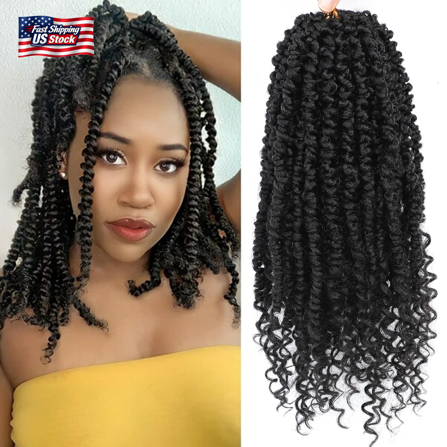 Passion Twist Crochet Hair,12 Inch 9 Packs Pretwisted Passion Twist Hair, Soft P