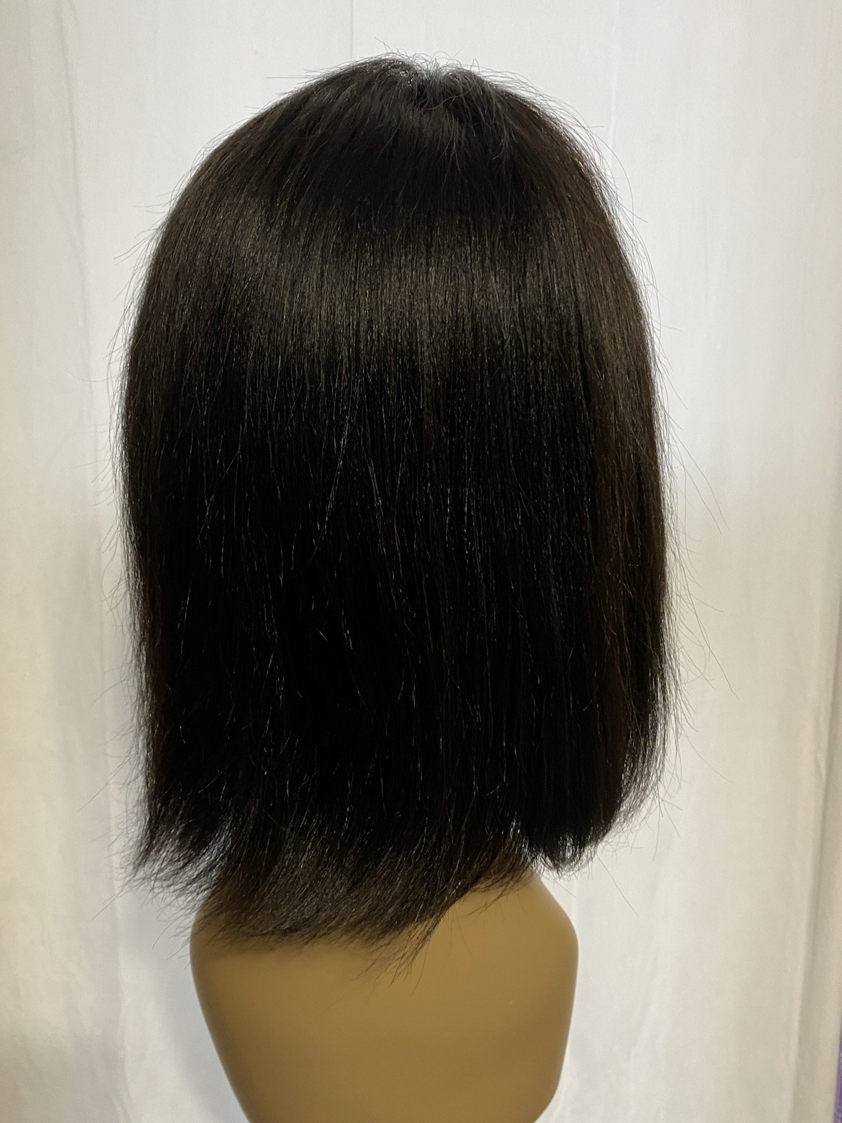 10” HD Lace Front Bob Wig 13×4 Pre Plucked Yaki Human Hair Black Natural Density