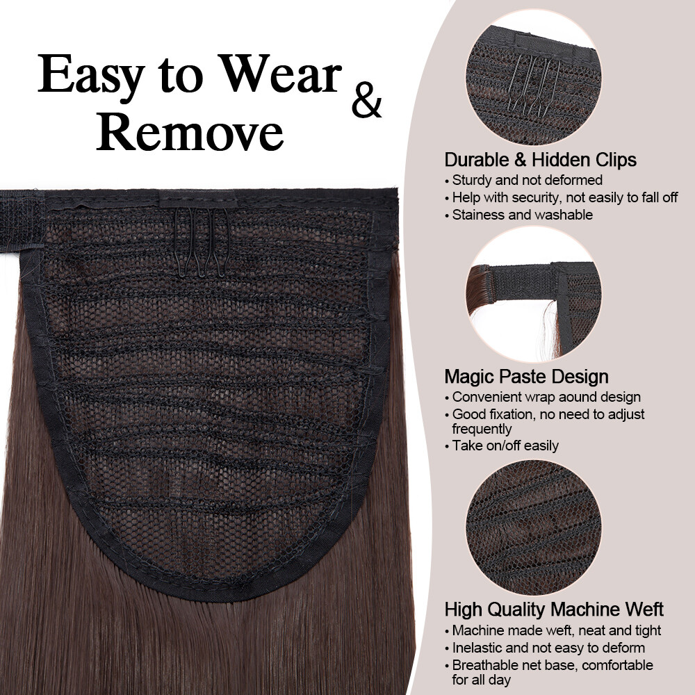 Corn Mega Thick Clip in Ponytail Hair Extension 100% Natural as Human Wave Wavy