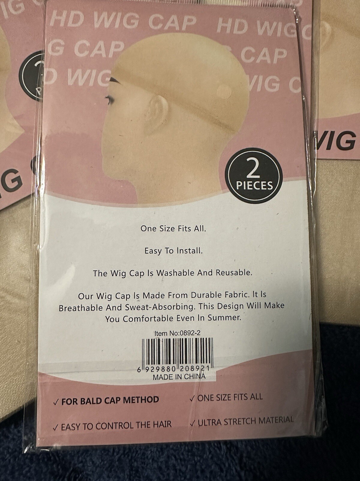 Natural HD Wig Cap Lace Front Bald Washable Reusable Hair x 10 pieces Pantyhose