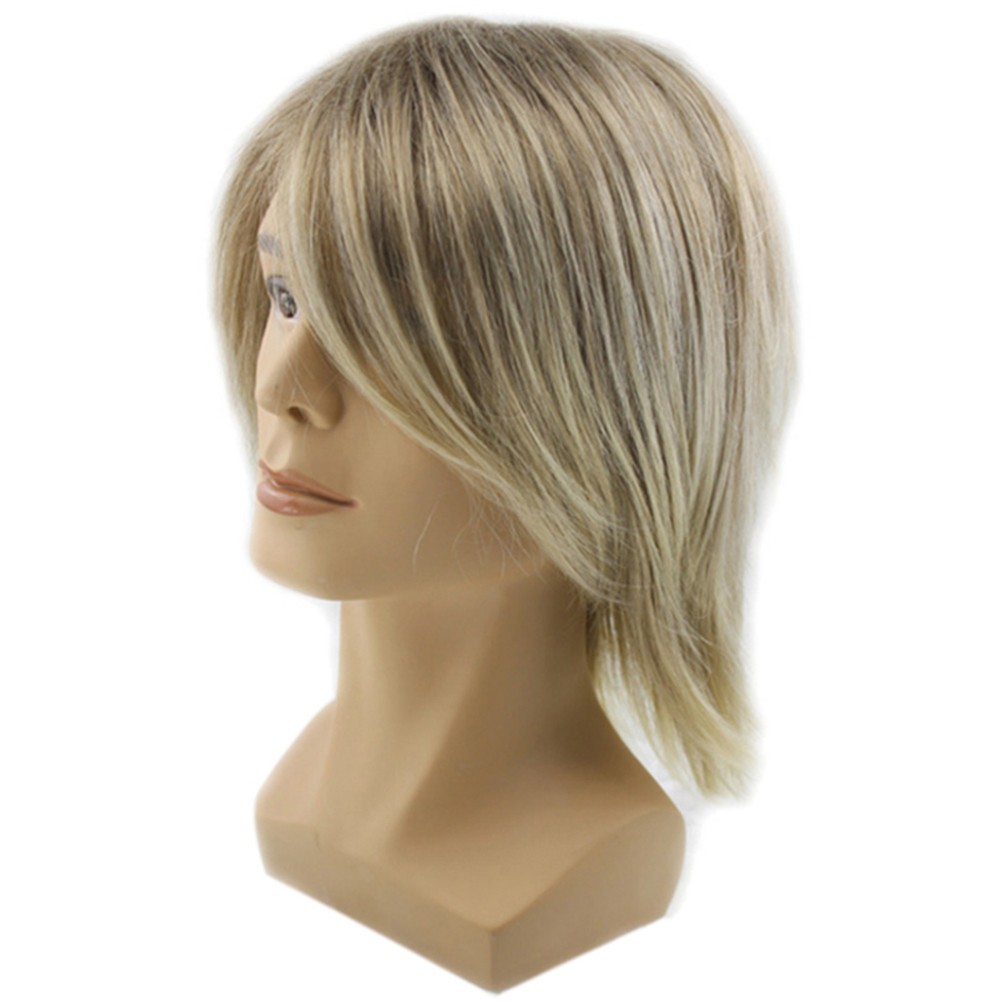 Side Fringe Short Hair Net Wig High Temperature Wire Mens Hairpiece Wigs Man
