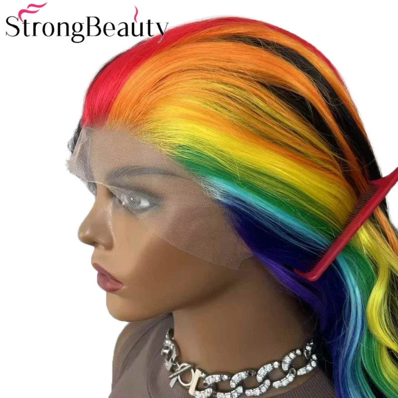 StrongBeauty Long Lace Front Wigs Synthetic Wavy Women Wig Heat Resistant Hair