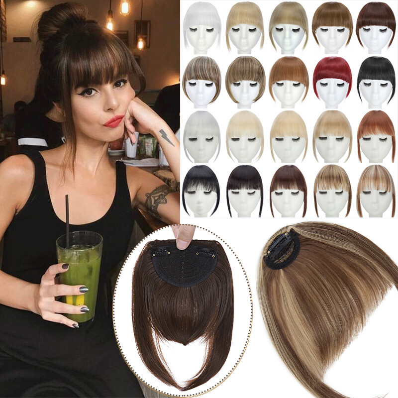 Fringe Bangs Neat Thick As Human Hair Extensions Clip In Hairpiece Side Topper