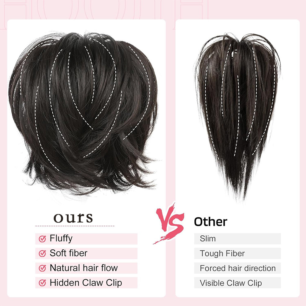 Messy Bun Hair Piece Ponytail Updo Claw Clip In Hair Extensions Real As Human