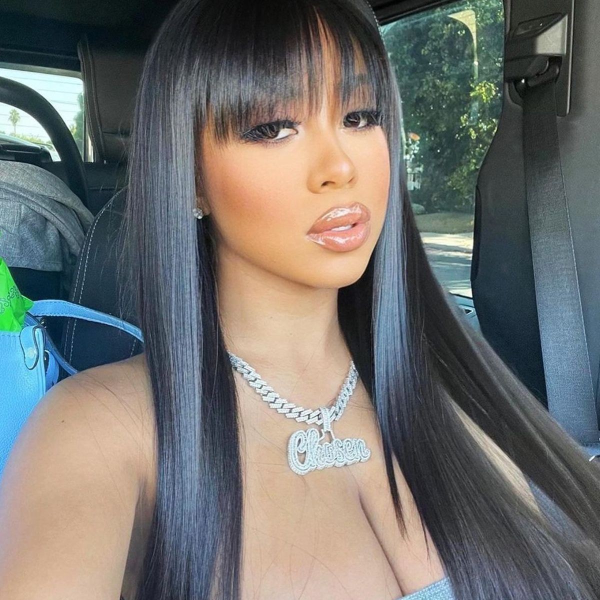 Straight Wigs Human Hair with Bangs Human Hair Wig For Women None Lace Front Wig