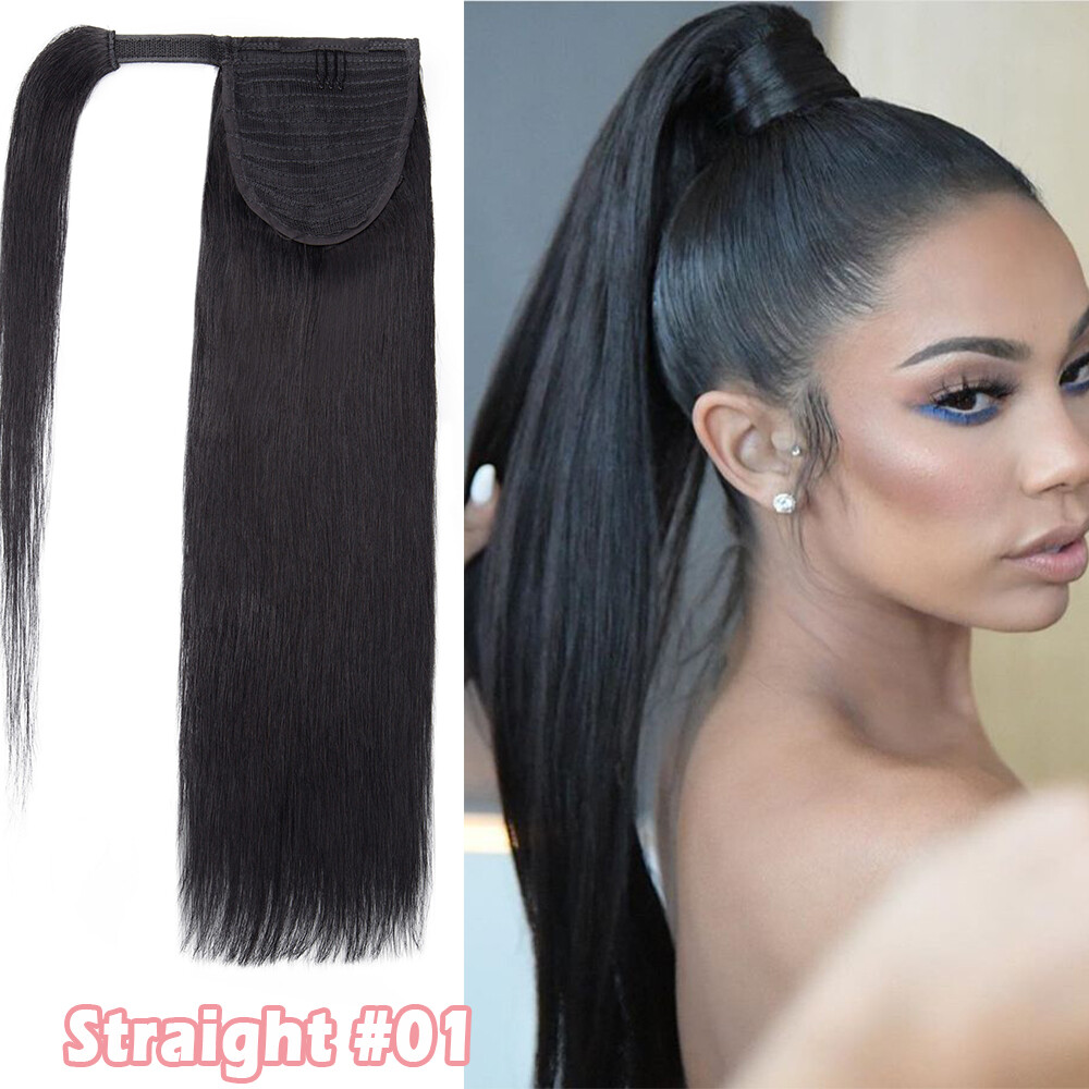 Claw Clip in Wavy Ponytail Extensions Pony Tail Remy Real Human Hair Hairpiece