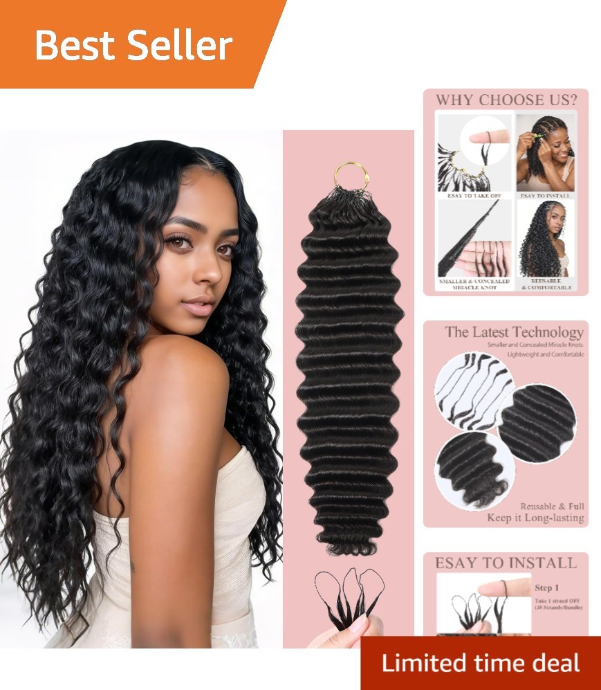 Lightweight 55g Deep Wave Crochet Hair Extensions for Black Women – 40 Strands