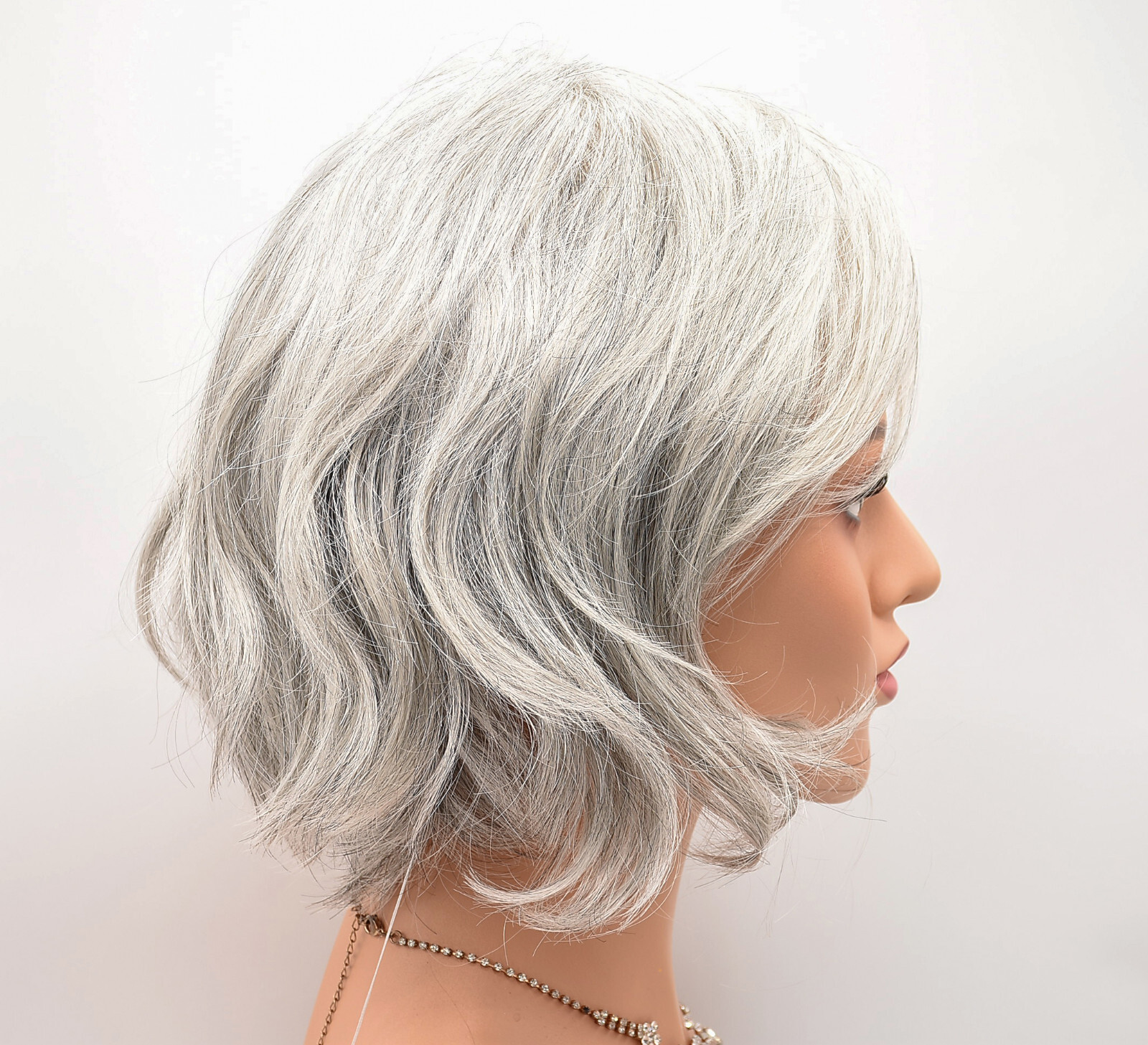 MARSHA Wig by ENVY, Medium Grey, *CLEARANCE!* Mono Top & Lace Front