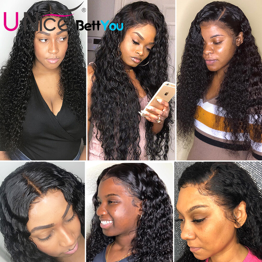 UNice Brazilian Deep Curly Wave 3 Bundles Human Hair Weave Virgin Hair Extension