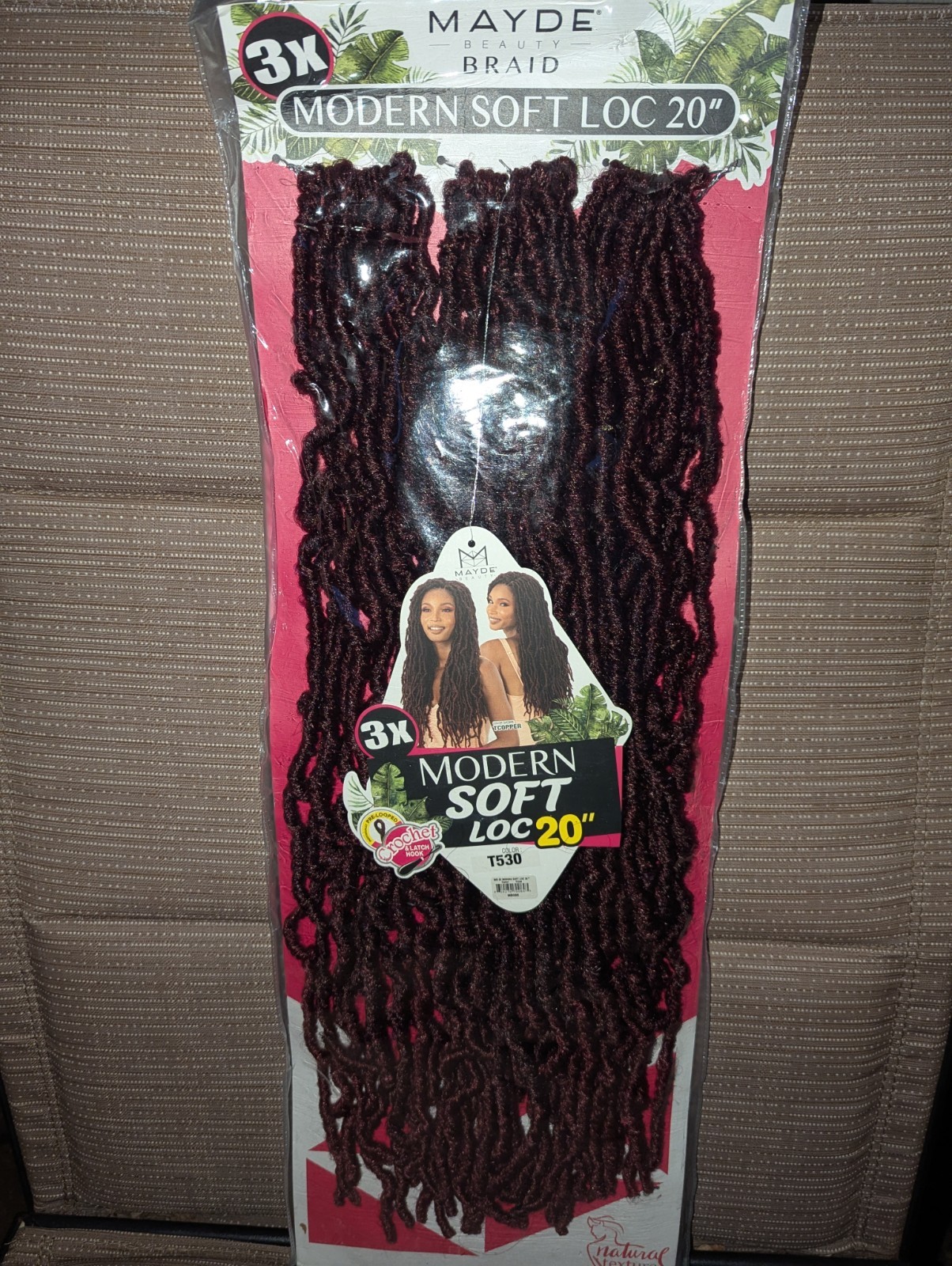 Mayde Beauty Crochet Braid 3X Modern Soft Loc 20″ Color T530 Natural Texture