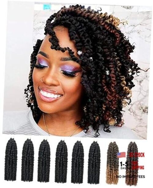 10 Inch 8 Packs Passion Twist Crochet Hair-Mixed 10 Inch (Pack of 8) 1B+T27+T30