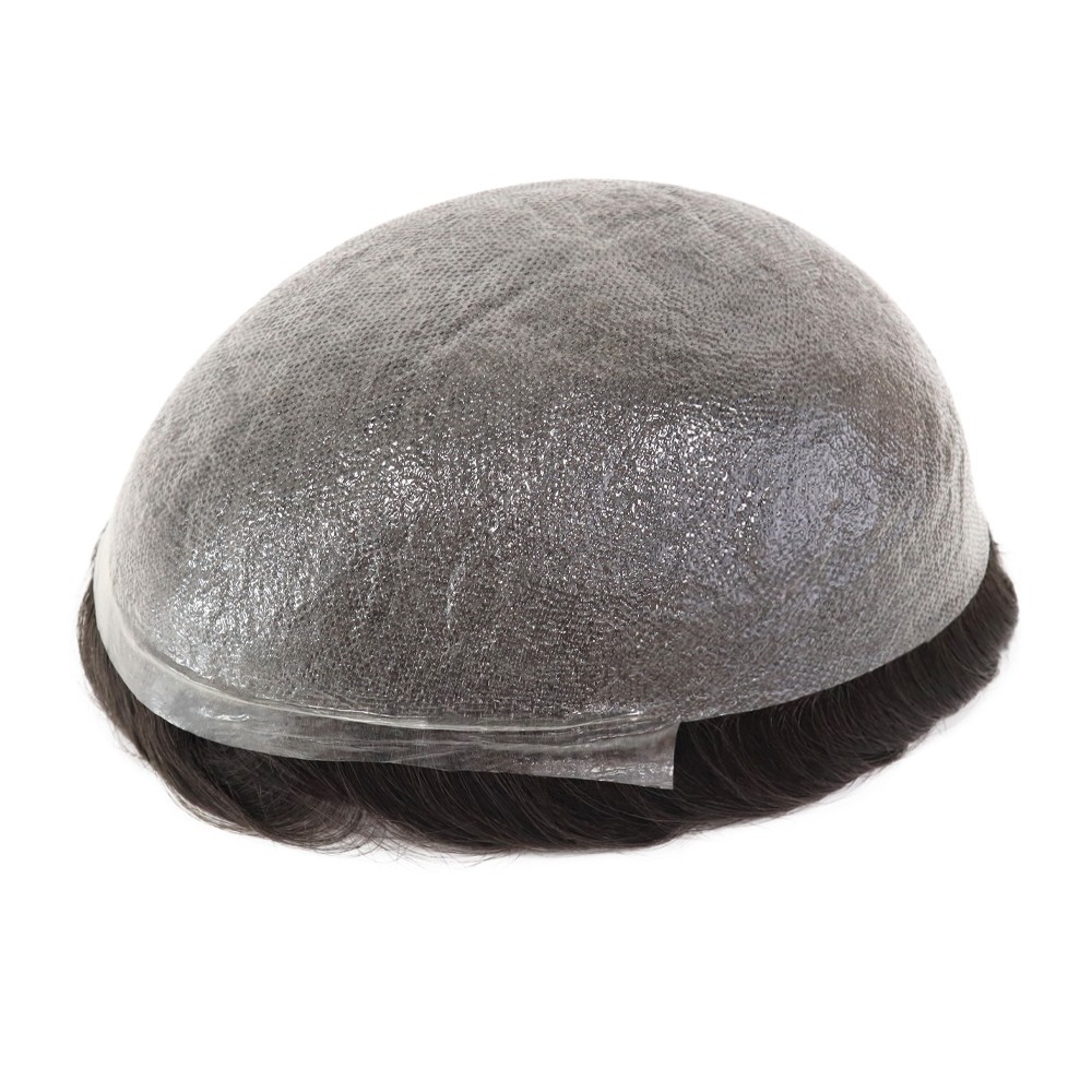 Toupee for Mens Human Hair Replacement System 0.02mm Ultra Thin Skin Hairpieces
