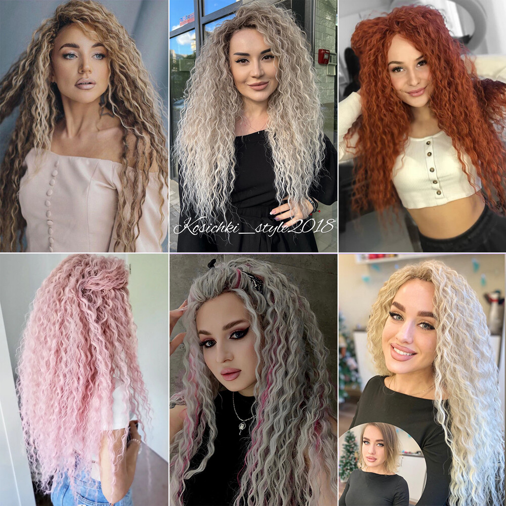 22″ Deep Wave Twist Crochet Braids Afro Curl Synthetic Braiding Hair Extensions