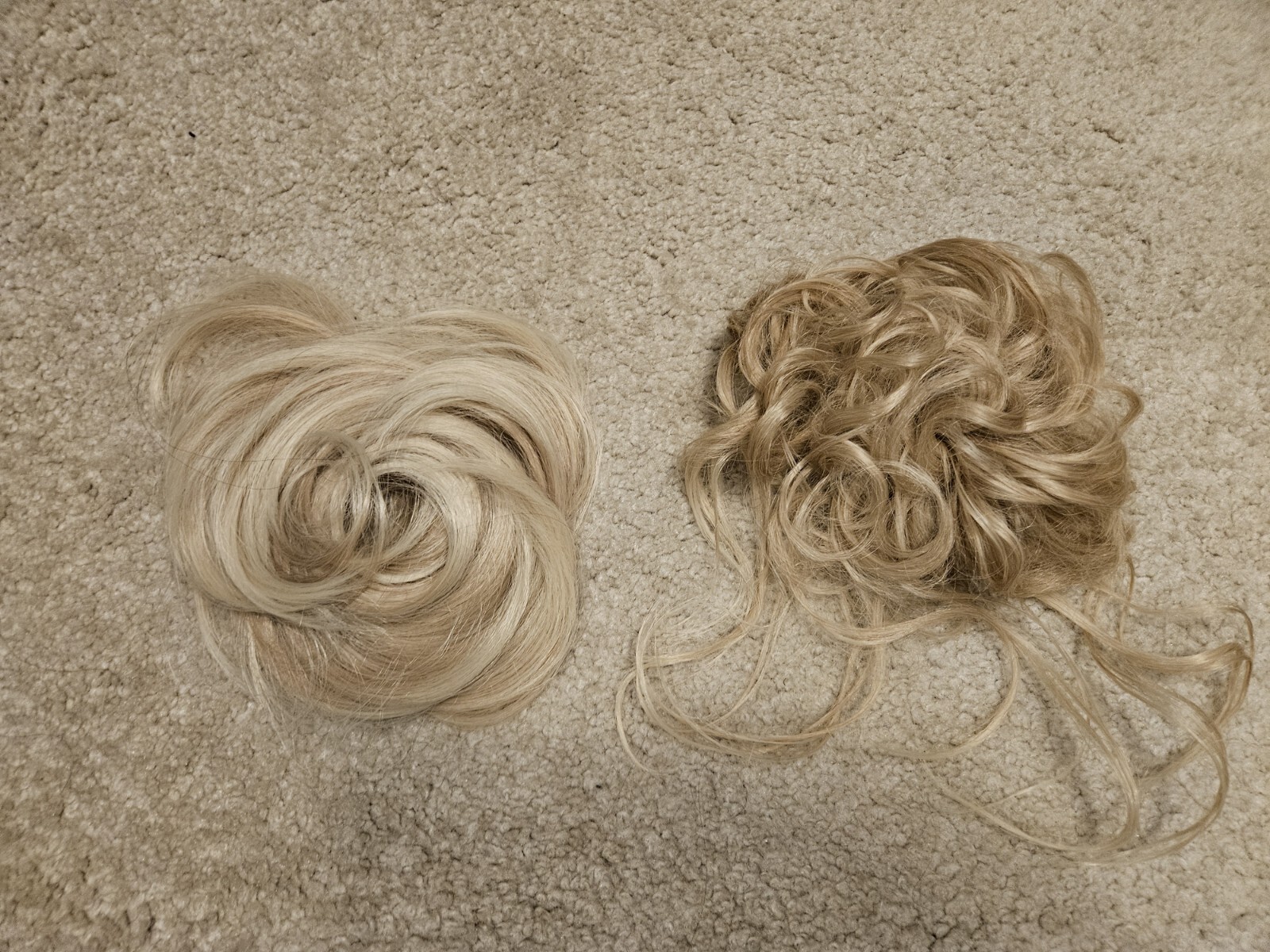 2 BEAUTIFUL Blonde Messy Hair Scrunchies Hair Buns New