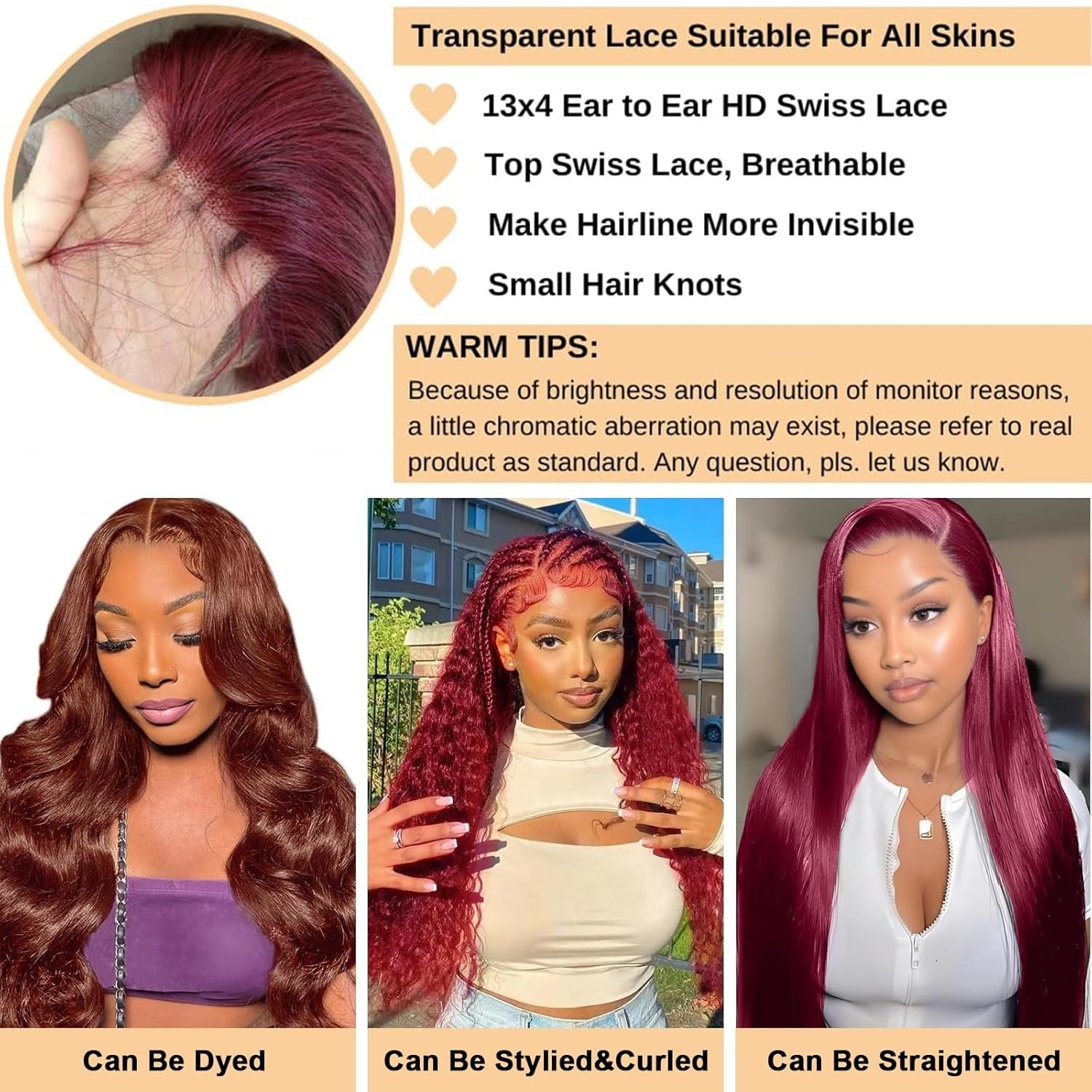 YesJYas 99J Burgundy Lace Front Wigs Human Hair 13X4 Body Wave HD 26Inch