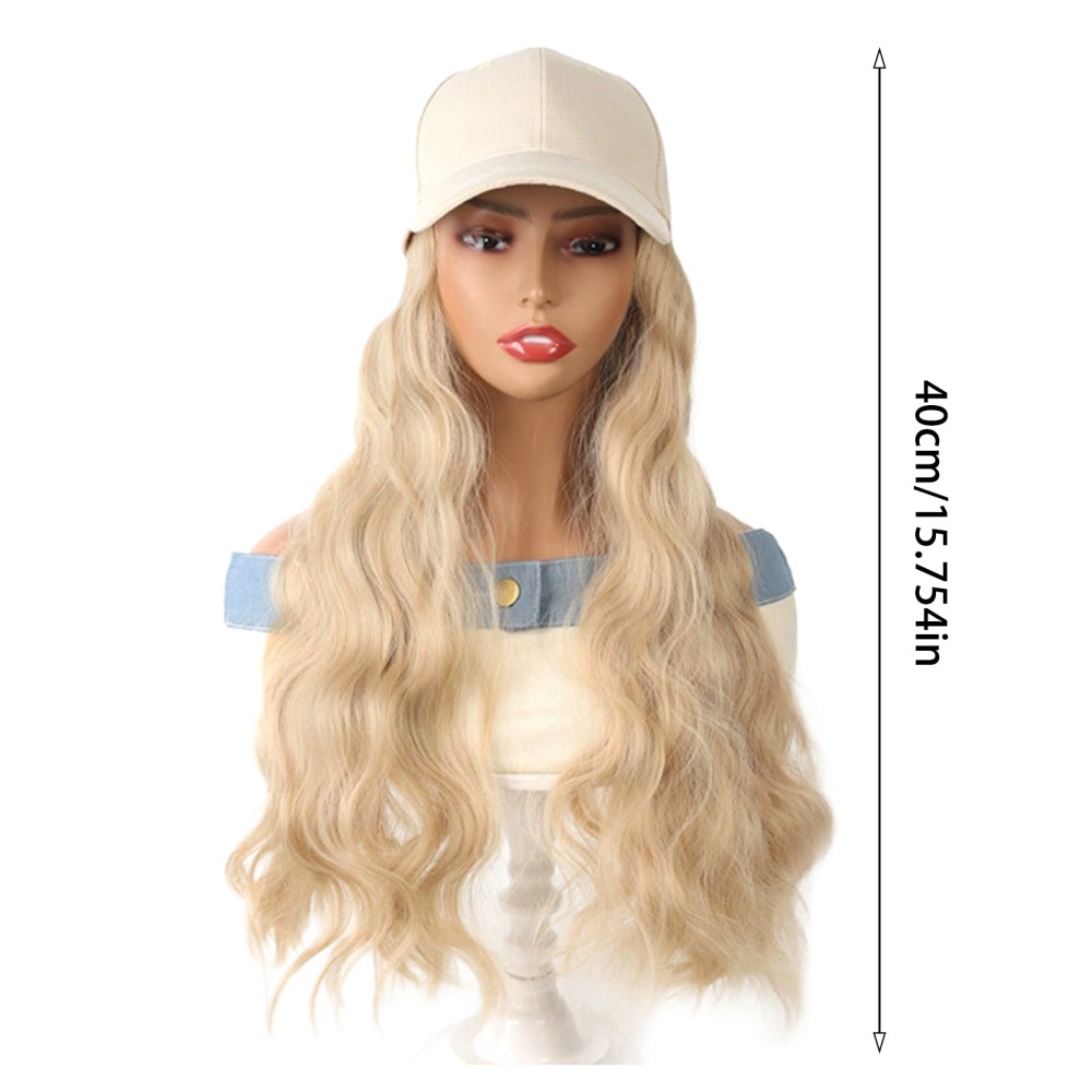 Synthetic Hair Water Wave Wig Fashionable One Piece Long Length Baseball Hat