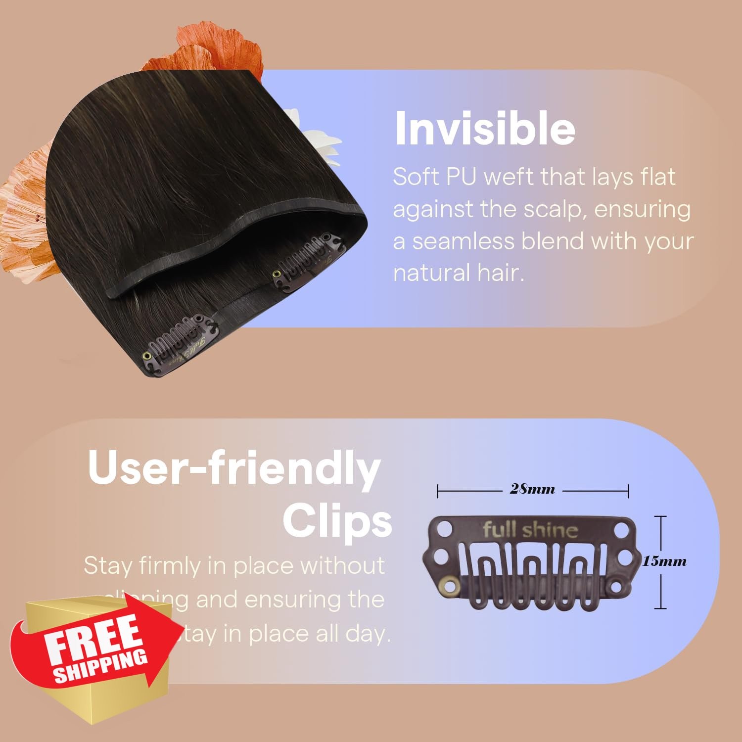 Full Shine 12 Inch #Fill-Ins-2/8/2 Clip Ins 55g
