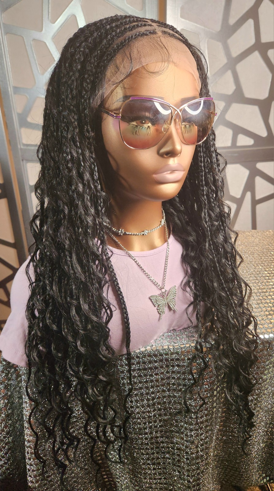 Boho Knotless Box Braids 13×6 Lace Front Curly Ends ProtectiveStyle Lightweight