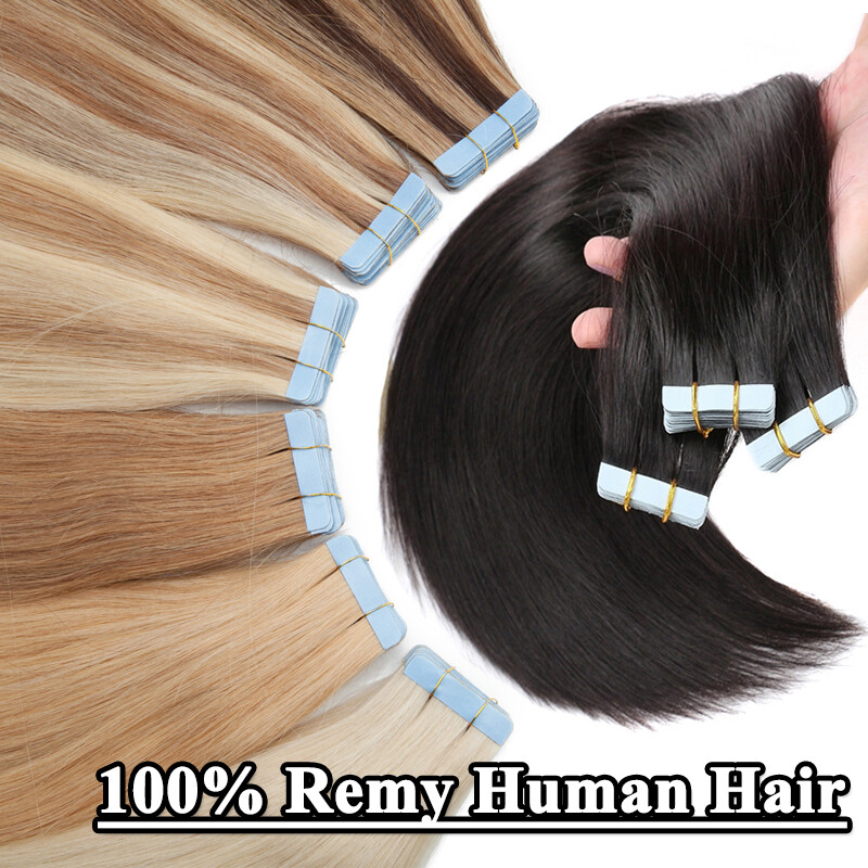 Deluxe 100% Remy Human Hair Tape in Extensions 80PCS Weft THICK Volume 200G US