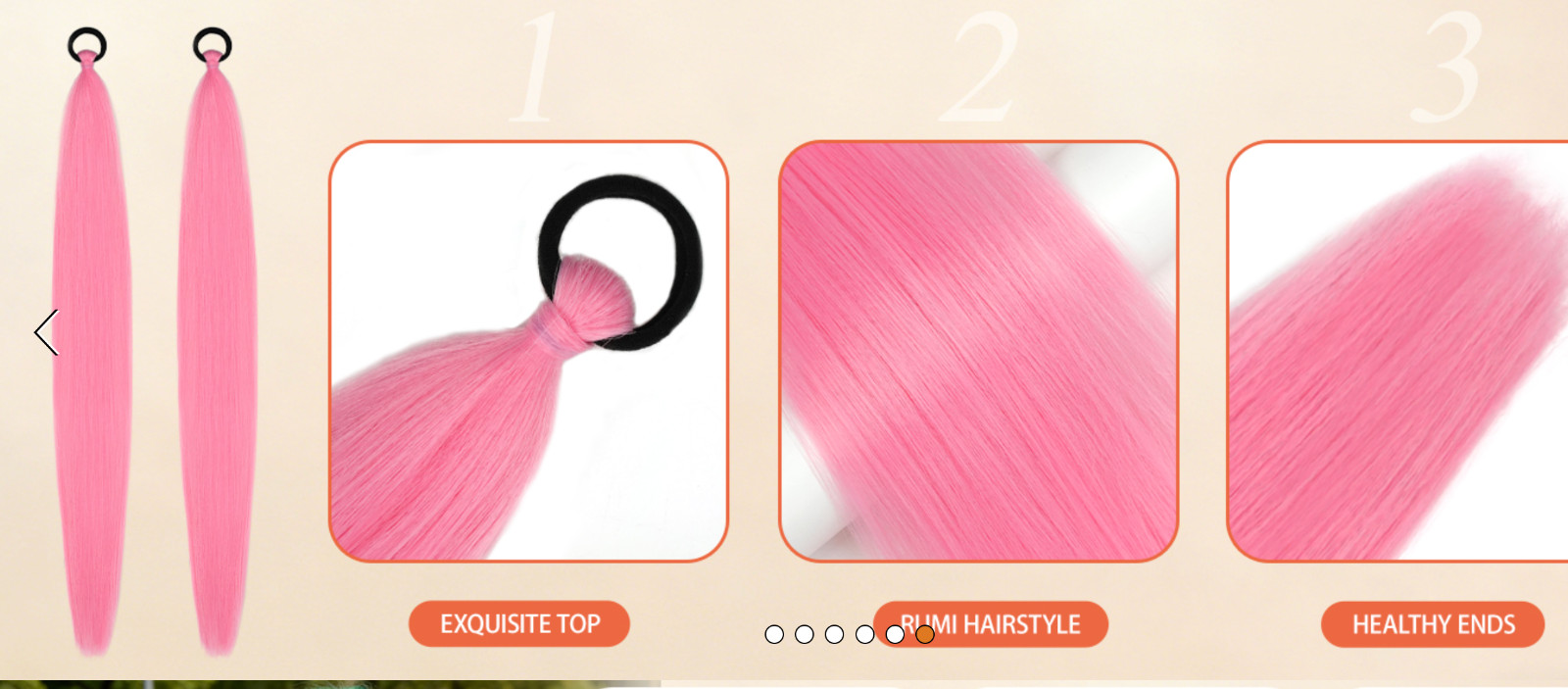 Braid Ponytail Extension with Elastic Tie 2 Packs 26 Inch Pink