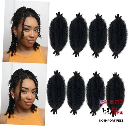Afro Twist Hair 8 Inch Marley Twist Braiding Hair 8 Packs 8 Inch (Pack of 8) 1B