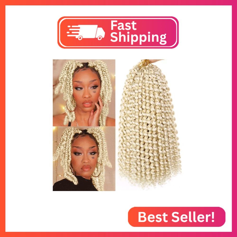 Leeven 2 Packs Blonde Synthetic Water Wave Passion Twist Crochet Braids Hair for