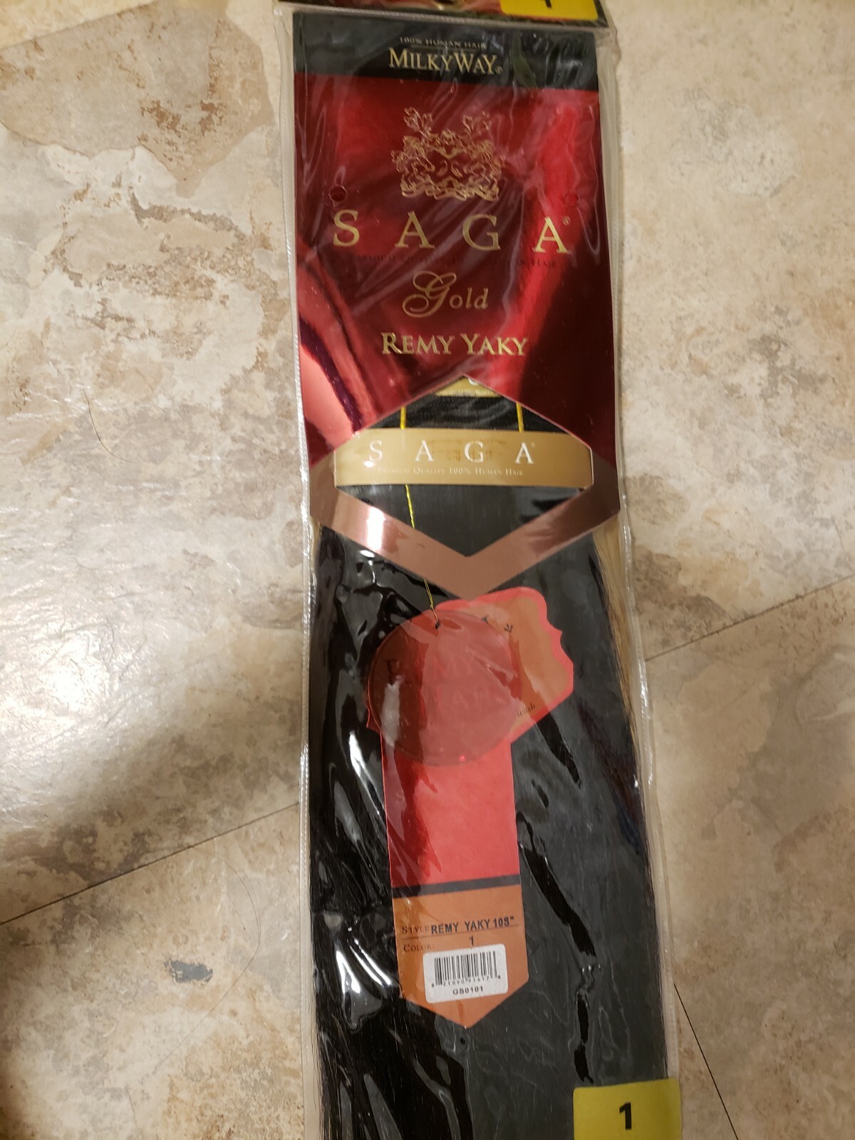 Shake-N-Go Saga Gold Remy Human Hair Yaky 10S” long Color #1
