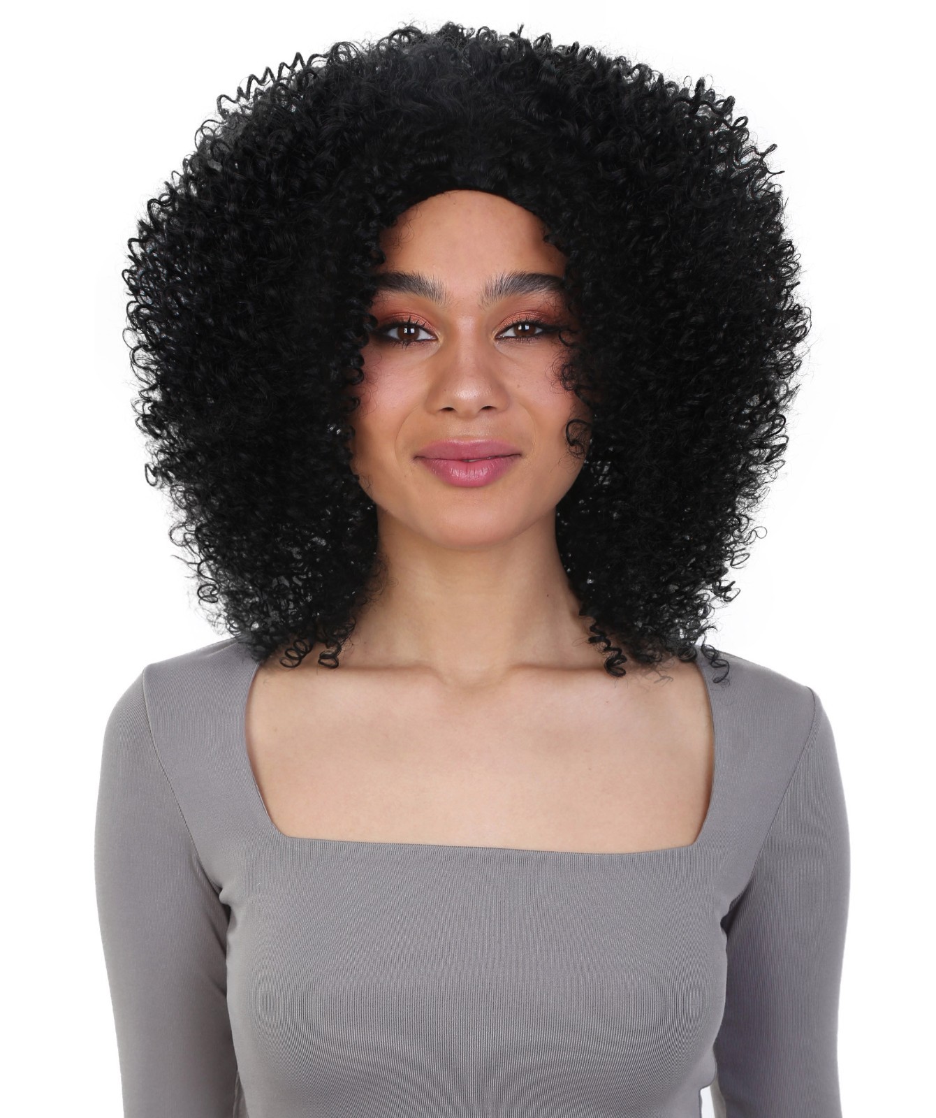 LUXLUXE Zenobia Kinky Afro 18 in Long Half Wig Mix Human & Sythetic Hair BH-0006
