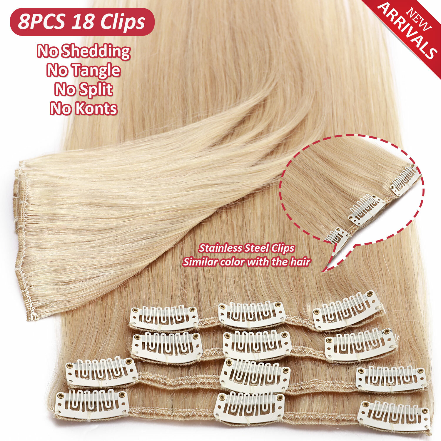 Balayage Clip In Human Hair Extensions 100%Real Remy Hair Full Head US CLEARANCE
