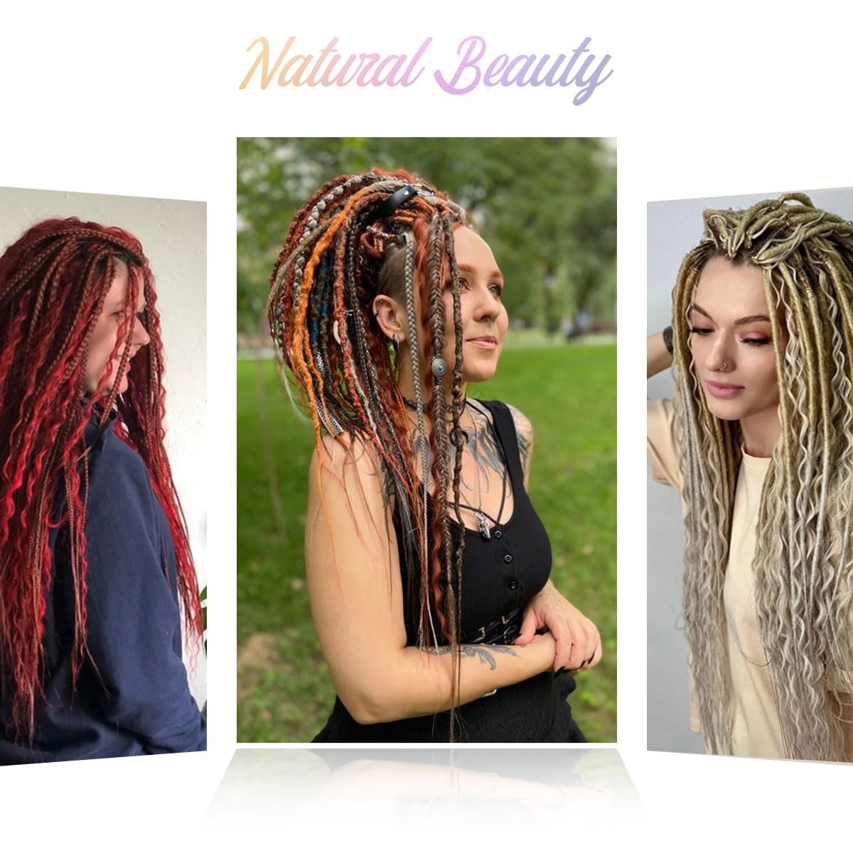 Unique Style Double Ended Dreads Extensions Set – 24″ Blonde;