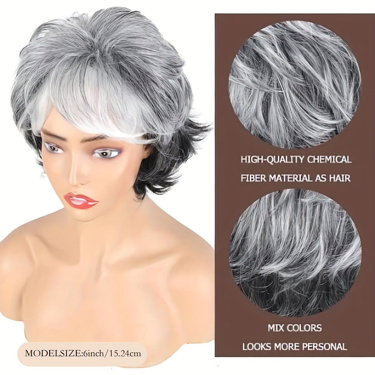 Elegant Short Curly Wigs for Women, High-Temperature Fiber, Body Wave Style