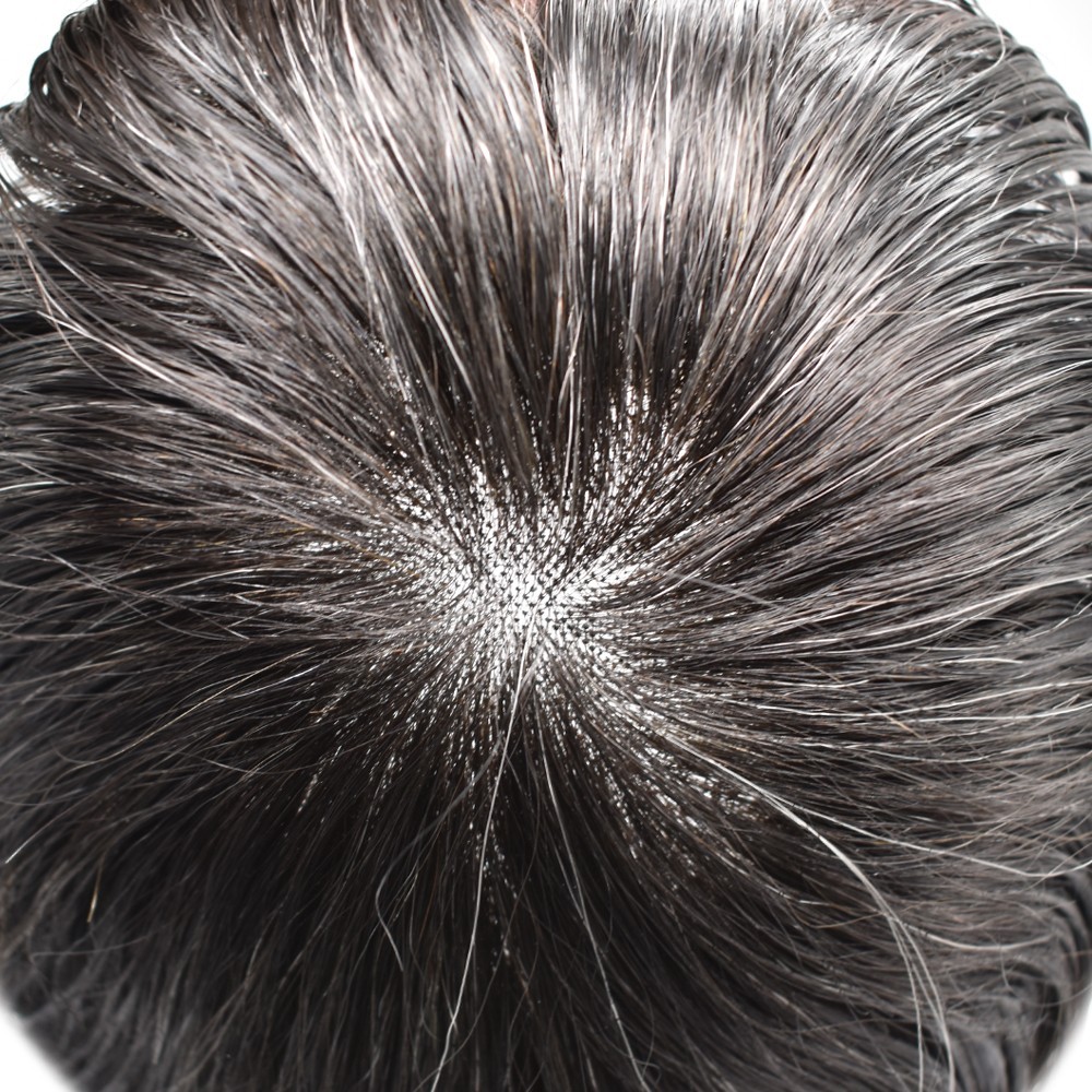 Mens Toupee Hair System Replacement French Lace Front Mono Mens Hairpiece Wig US