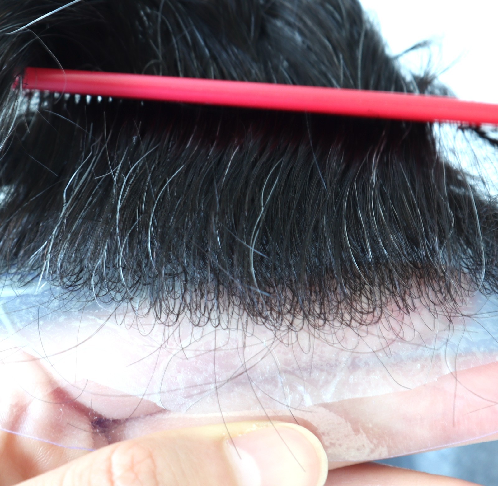 Mens Toupee Human Hair Replacement System Hairpiece 0.03 Ultra Thin Skin #1B20