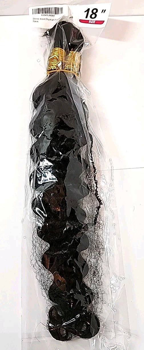 LOT OF 2 Human Braiding Hair 12A Deep Wave 1B for Braids 2 Bundles/Pack 200G 18″