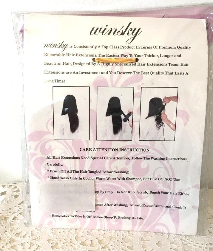 Winsky 100% Human Clip In Hair 4 Pieces Of 12 Inch #2 Dark Brown Extensions NEW
