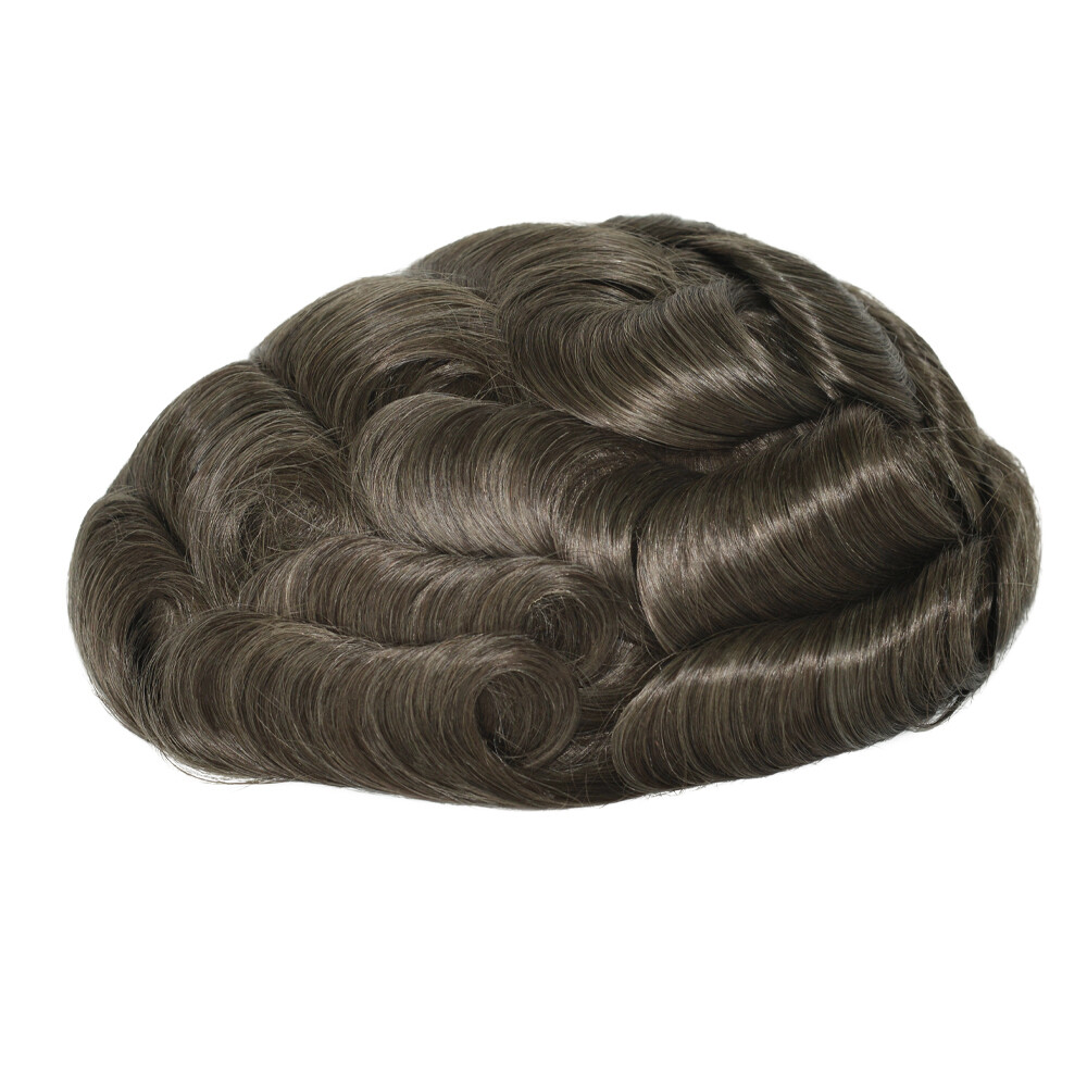 Mens Toupee Hair Replacement System Fine Mono Poly Gauze Human Hair Pieces Ares